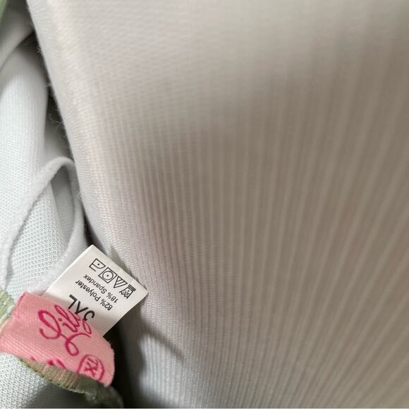 Pink Lily Pastel Mint Green One Shoulder Waist Tie One Piece Swim 3X - Picture 6 of 9